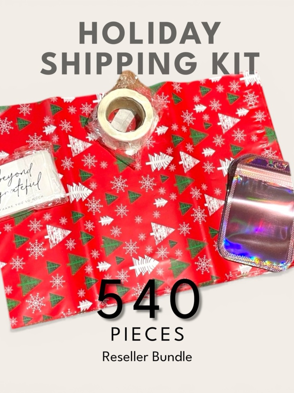 Reseller Holiday Shipping Bundle 540 pcs Polymailers Stickers Bags Christmas